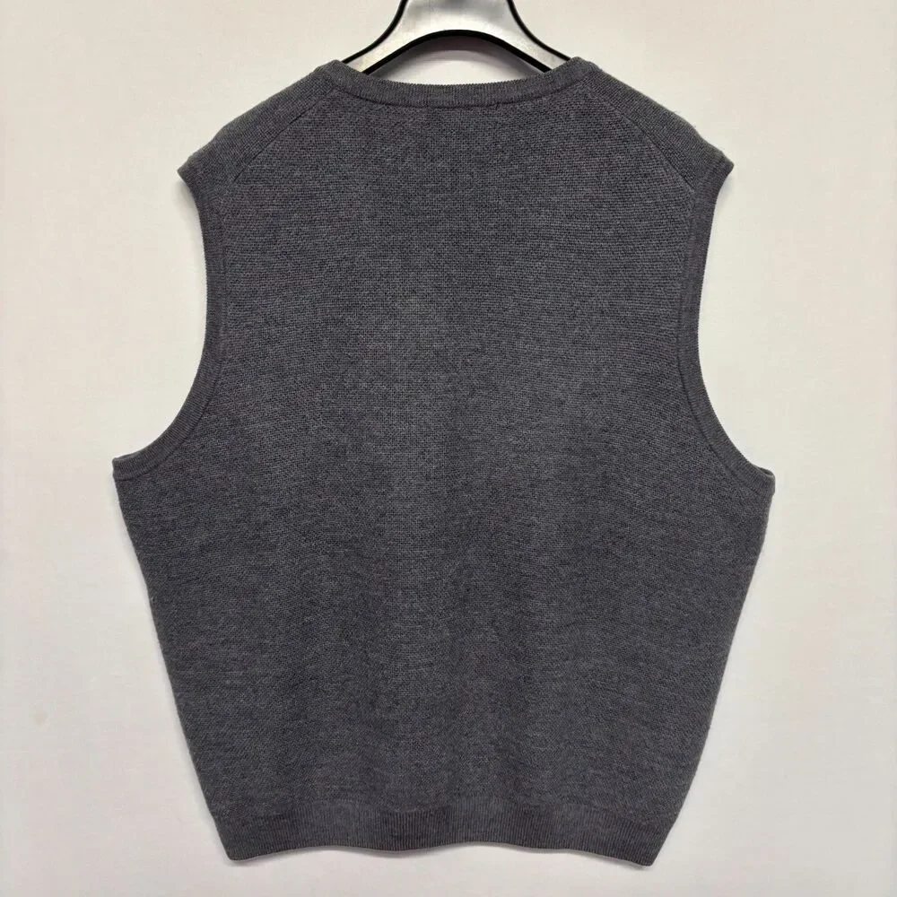 Brooks Brothers Men 100% Merino Wool Sweater Vest XXL 2XL Gray D129 -17